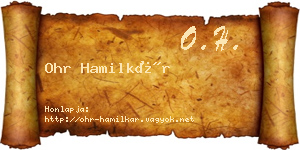Ohr Hamilkár névjegykártya